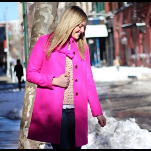 J. Crew SOLD J.Crew Pink Wool Cashmere Bow Coat from Jessica's
