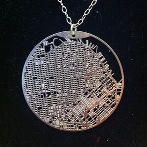 San Francisco Grid Map necklace