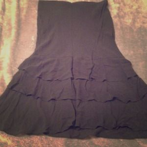 Long, tiered black skirt