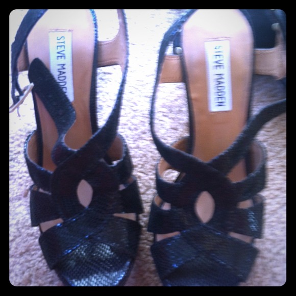 Steve Madden heels black with shimmer - Picture 1 of 3