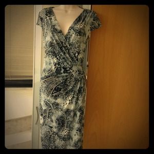 REDUCED! AA Studio gray, black and tan print dress