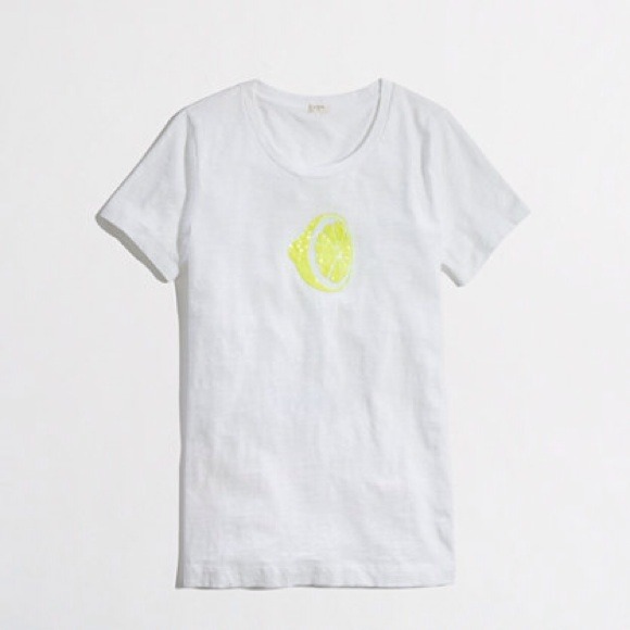 Adorable new with tag Jcrew sequin lemon tee! - Picture 3 of 4