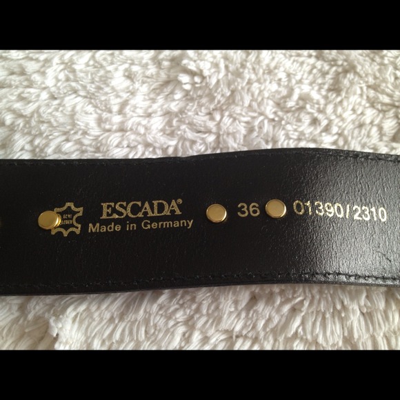 Navy Blue ladies Belt  Escada  Size 36 Gold buckle main image 4