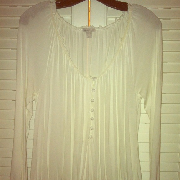 White, long sleeve peasant top