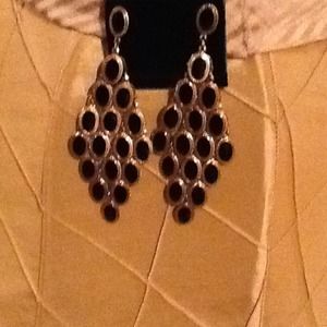 Black on gold chandelier earringsREDUCED