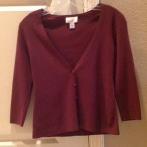 Burgundy LOFT Cardigan