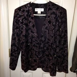 Black,Shiny Sprinkled Jacket ( not sequins)