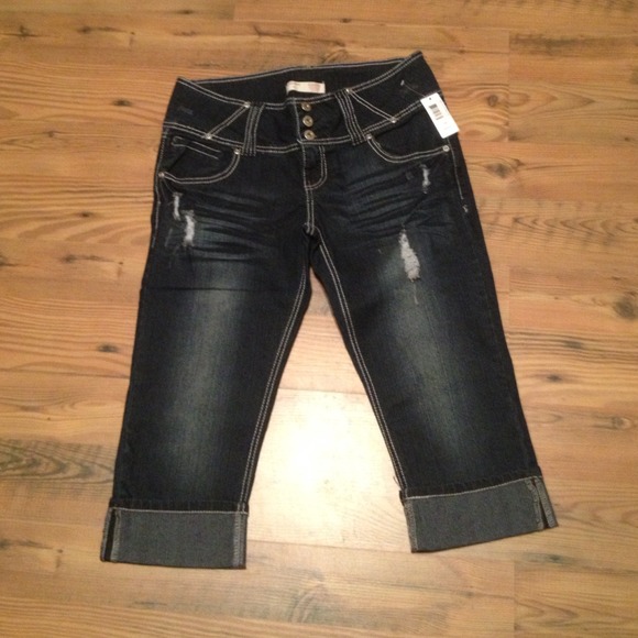 3 button denim capris size 13