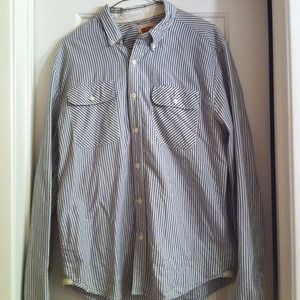 MENs Black and White Stripe Shirt