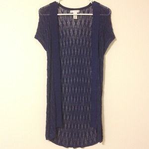 Woven Knit Navy Cardigan