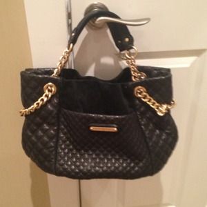 Juicy couture black quilted leather purse