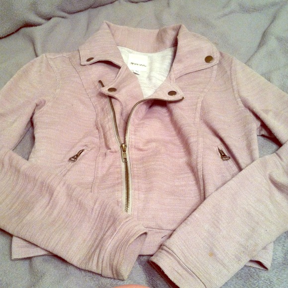 RESERVED Light gray cotton motorcycle jacket