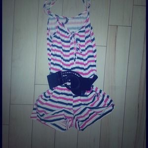 Shorts jumpsuit and belt