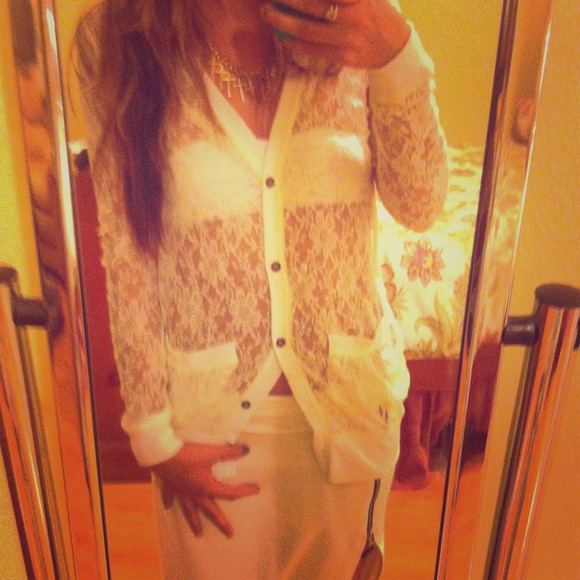 ❤TRADED❤LACE button up sweater
