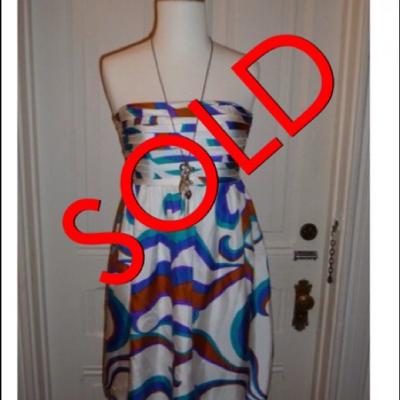 Arden B Swirl Strapless Dress Small