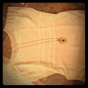 Slouchy white top with gold studs