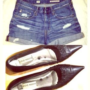 AG Denim Ex-Boyfriend Shorts & Steve Maddden Flats
