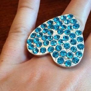 Blue heart ring