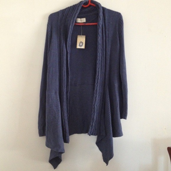 Blue Long Open Sweater