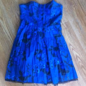 Dark blue floral summer dress