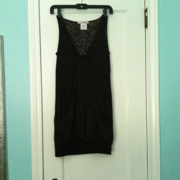 Dark leopard print band dress