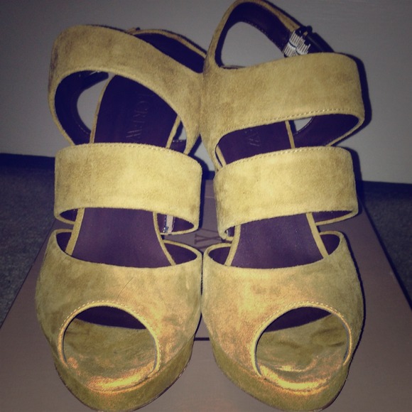 SOLD J.Crew Collins Suede Peep toes Sz. 6.5 - Picture 1 of 4