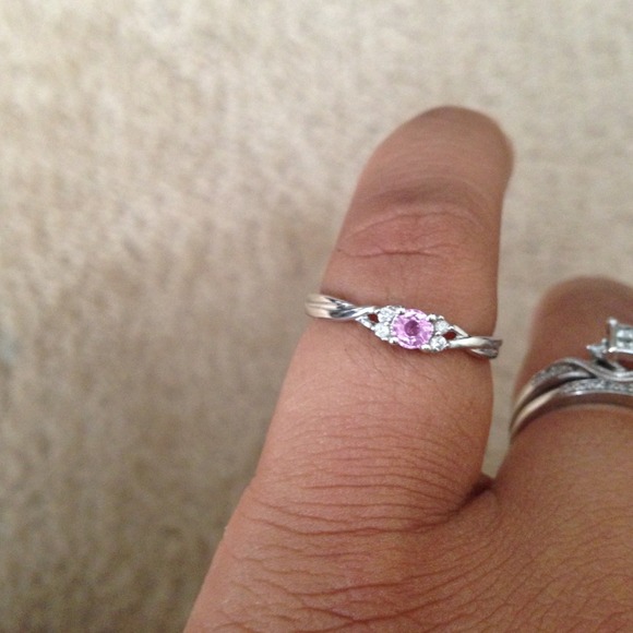 14k white gold ring/Heart Pendant RESERVED