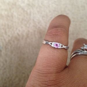 14k white gold ring/Heart Pendant RESERVED