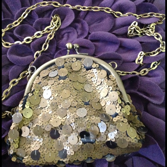 reduced Bronze beaded shoulder bag - Picture 1 of 1