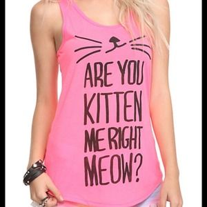 Are You Kitten Me Right Meow? Graphic Racer Back
