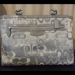 Large Gray Coach Tote.