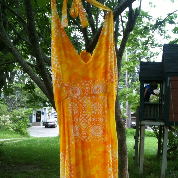 Yellow knee length dress