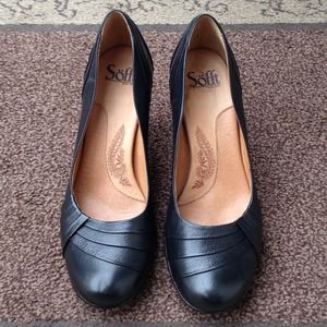 Soft Black Leather Heels