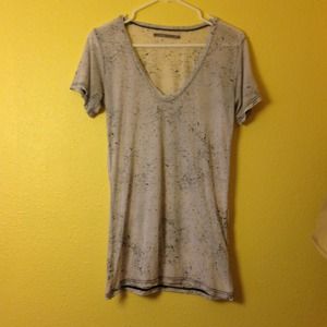 Transparent light gray and black splatter t-shirt