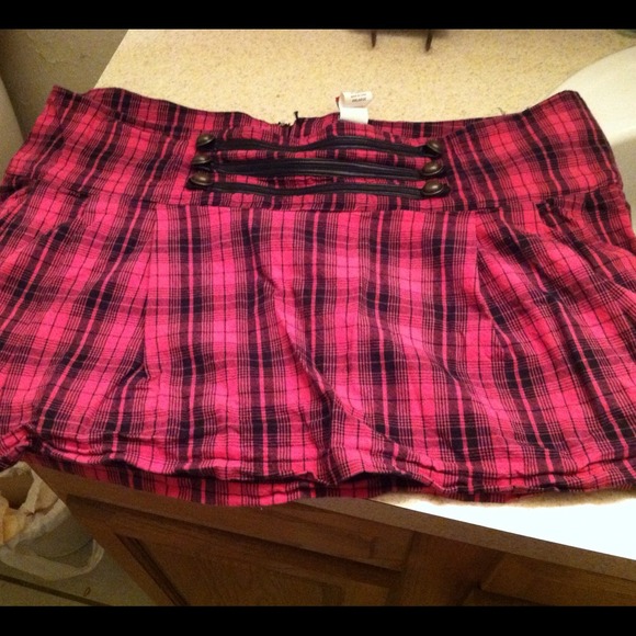 Pink an Black School Girl Skirt