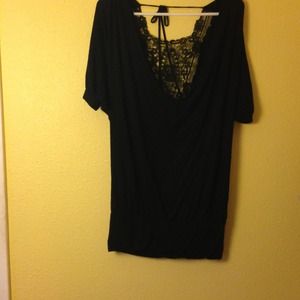 Black rose crochet top.