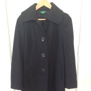 Price Reduced! Benetton New Dark Grey Wool Coat