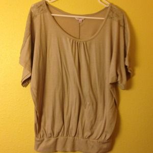 Tan lace sleeve top
