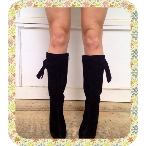 Black suede boots