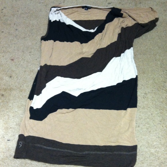 Bebe one armed striped dress