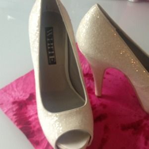 White by Vera wang high heel wedding shoes