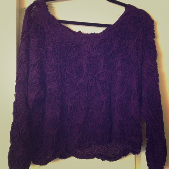 American Apparel 3D flower mesh shirt.