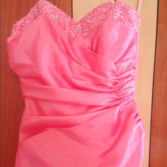 Pink/coral full length dresss - Picture 1 of 4