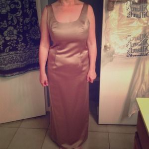 Gold dress with gold sparkle jacket.