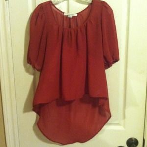 Sheer red top