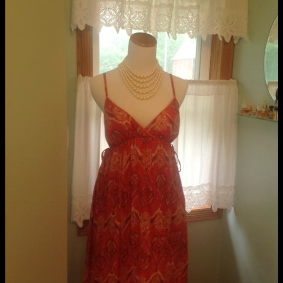 Coral maxy dress