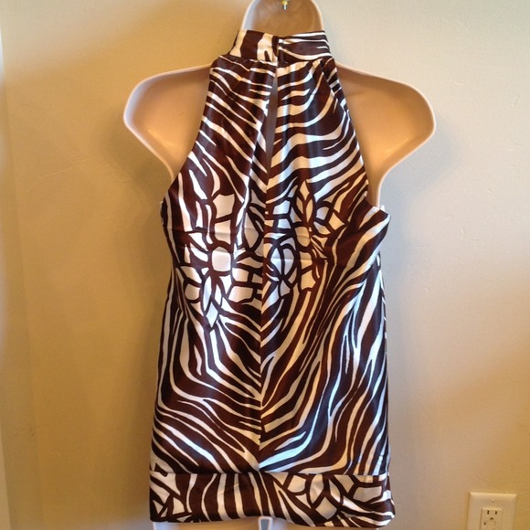 Sexy Zebra Print Halter Blouse - Picture 3 of 4