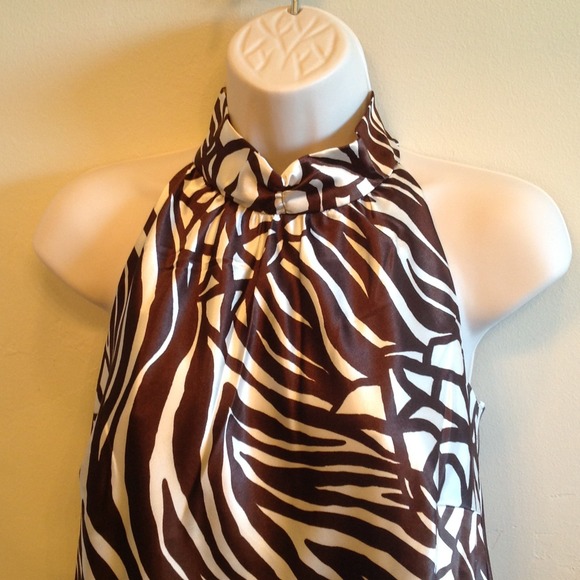 Sexy Zebra Print Halter Blouse - Picture 4 of 4