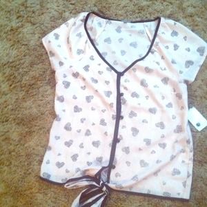 Cute heart pattern blouse