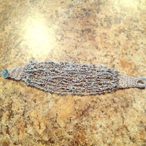 Grey bracelet with silver beads!!